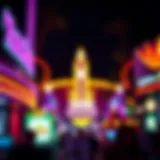 Vibrant night scene showcasing Raleigh's casino atmosphere