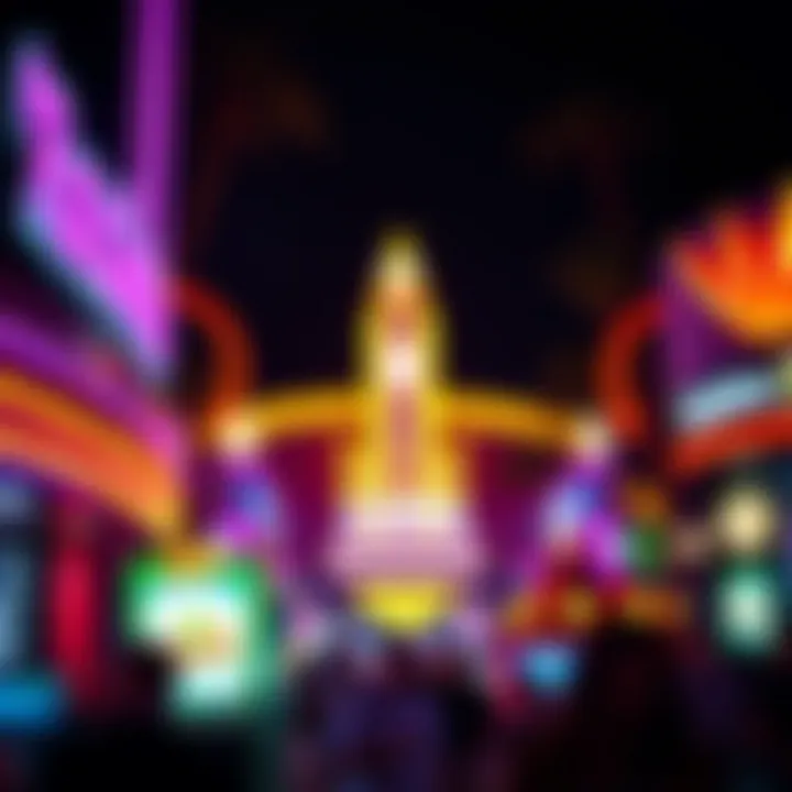 Vibrant night scene showcasing Raleigh's casino atmosphere