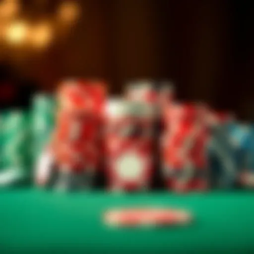 Diverse Poker Chips Display A variety of colorful poker chips arranged neatly