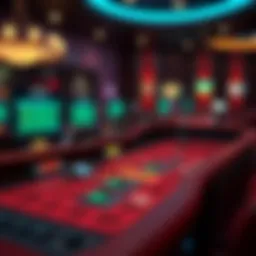 Craps game setup with digital interface