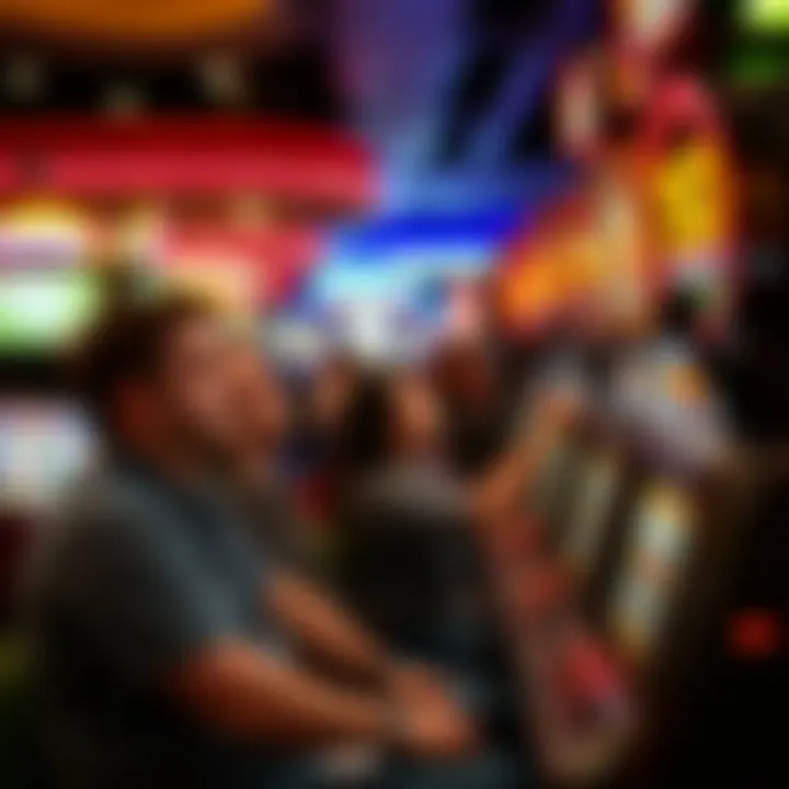 An engaging snapshot of players enjoying slot machines in a casino environment