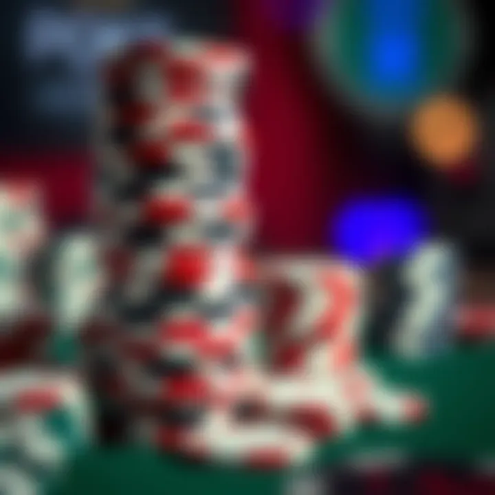 Strategies in Poker A close-up of poker chips stacked high, symbolizing strategy and skill