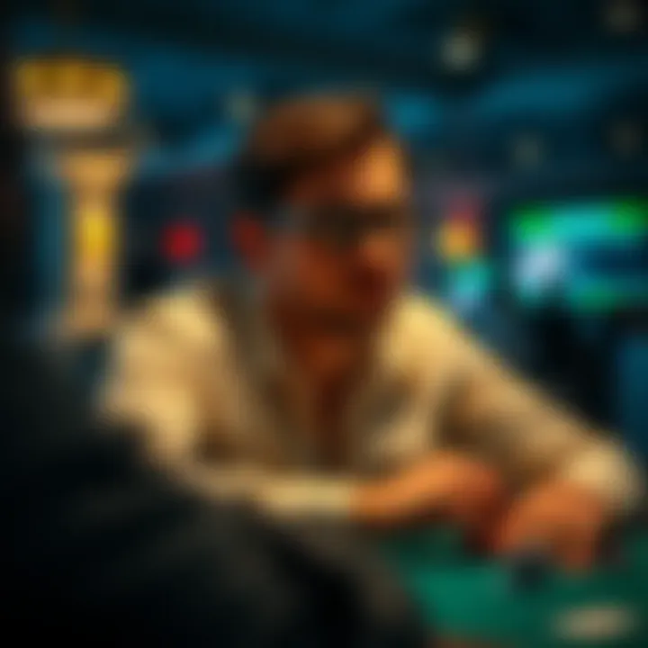 Mindset in Poker A thoughtful player contemplating their next move in a game of poker