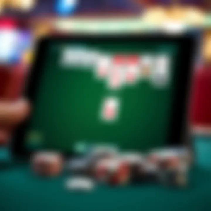 Solitaire Game Interface A close-up of a Solitaire game on a tablet screen showing cards in play