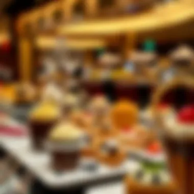 Lavish dessert selection showcasing exquisite pastries and confections