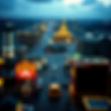 Aerial view of a bustling Indiana casino