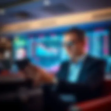 Analyzing Financial Opportunities A person analyzing financial data on a digital device