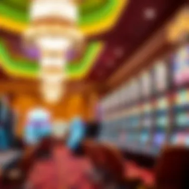 Vibrant Gaming Options at Golden Nugget Luxurious gaming floor filled with vibrant slot machines and table games