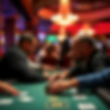 A strategic moment in poker, depicting players deep in thought during play