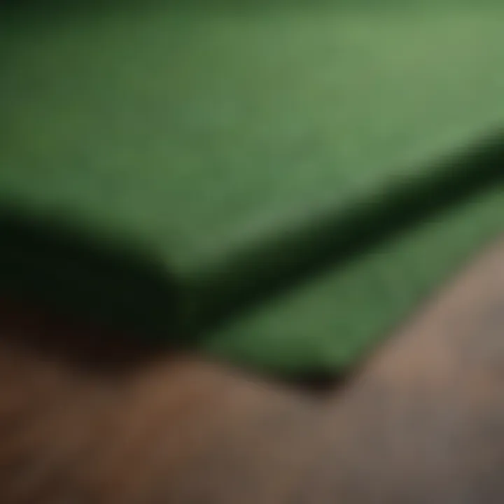 Close-up of green felt texture