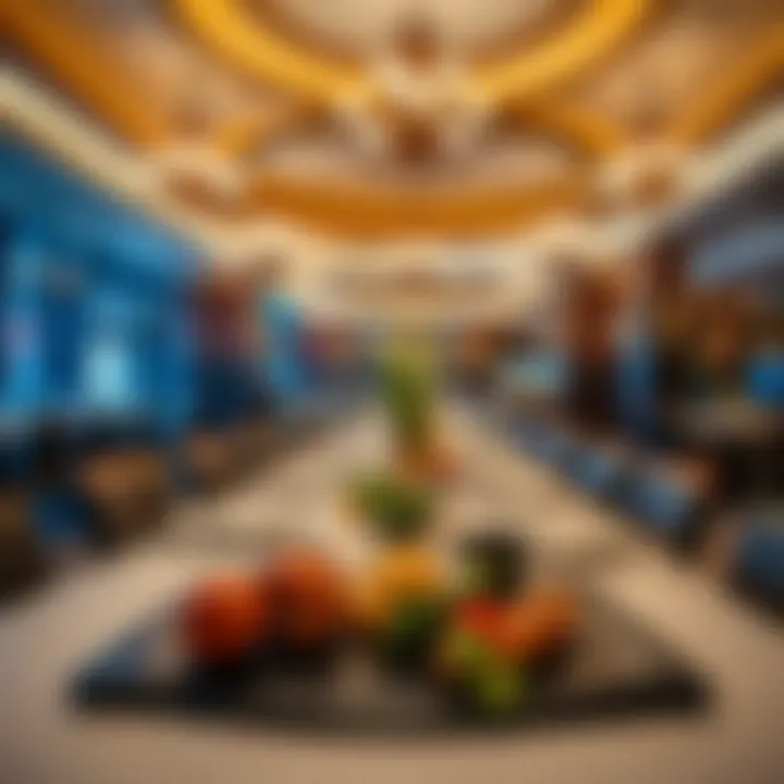 Elegant dining area featuring exquisite cuisine and luxurious ambiance