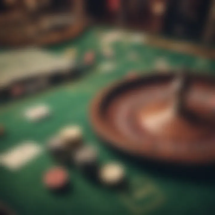 Historical gambling scene with green felt