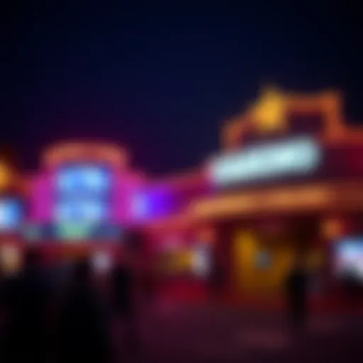 An overview of Hollywood Casino with vibrant lights and signage