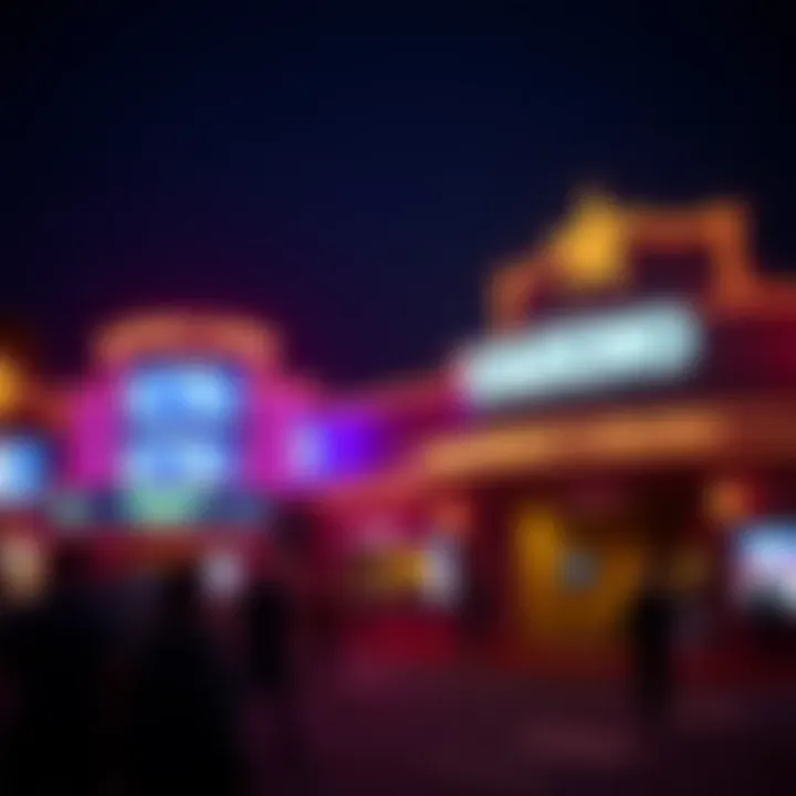 An overview of Hollywood Casino with vibrant lights and signage