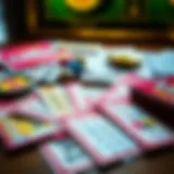 Diverse lottery tickets spread on a table