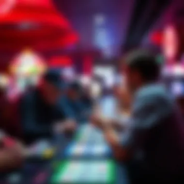 Players engaged in a thrilling game of bingo, focused on their cards