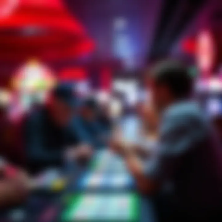 Players engaged in a thrilling game of bingo, focused on their cards