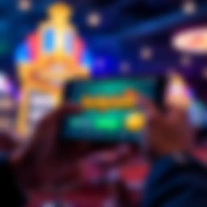 LuckyLand Slots Download Screen Android device displaying the LuckyLand Slots download screen