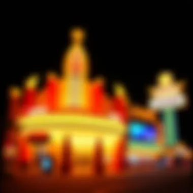 Exterior view of a prominent Mississippi casino at night