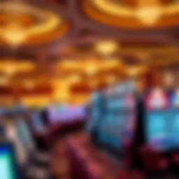 Vibrant casino floor showcasing gaming tables and slot machines