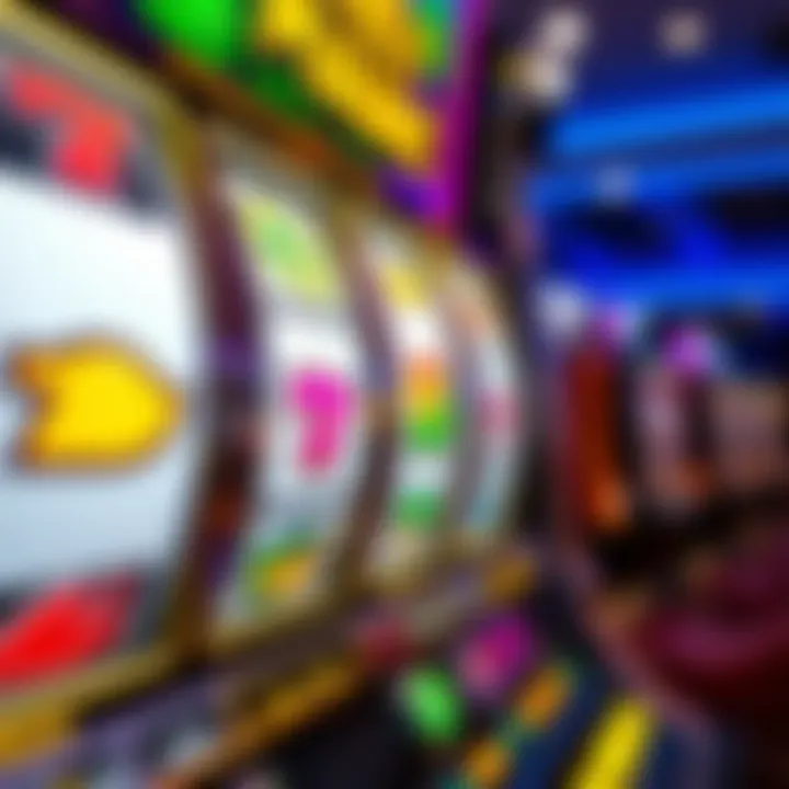 Close-up view of the spinning reels showcasing various symbols and features