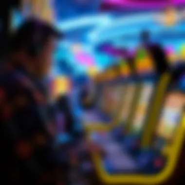 Illustration of a player's strategy session analyzing slot machine patterns