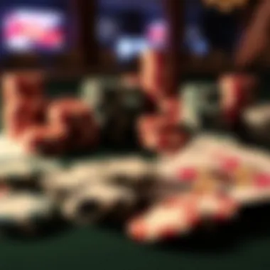 Poker Chips and Cards: The Heart of the Game An array of poker chips and cards on a table