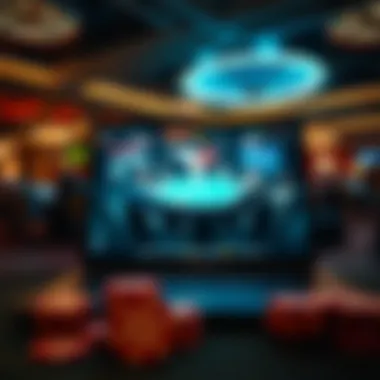 Online Poker Environment: A Virtual Arena A serene online poker environment on a laptop