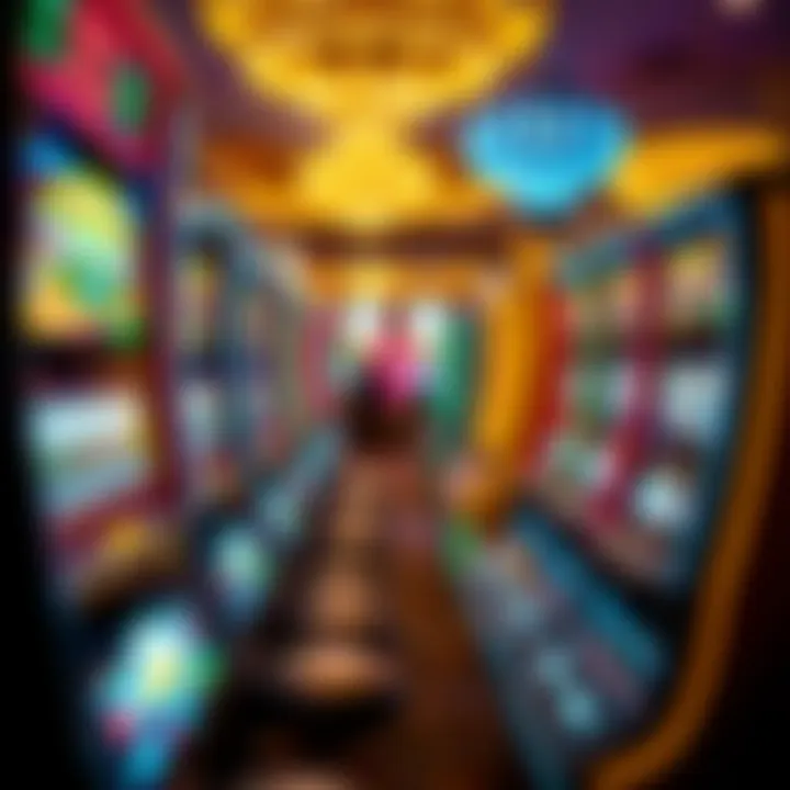 Colorful slot machines attracting players in a casino