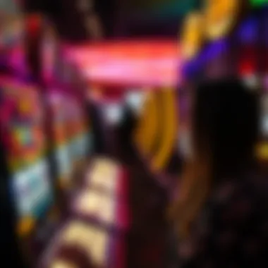 Immersive Slot Machine Experience A player engaging with a slot machine, focused on the experience