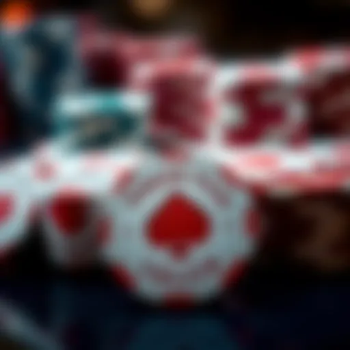 Design close-up of official poker chips