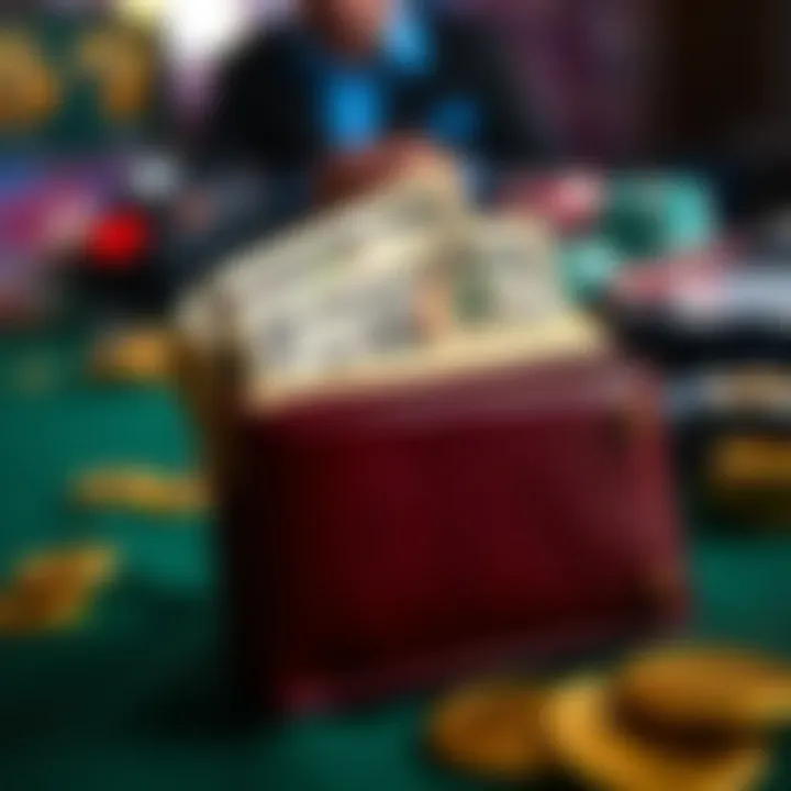 Wallet with various denominations of cash