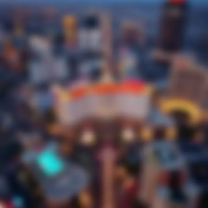 Aerial view of the Cosmopolitan Hotel and its surroundings in the Las Vegas Strip