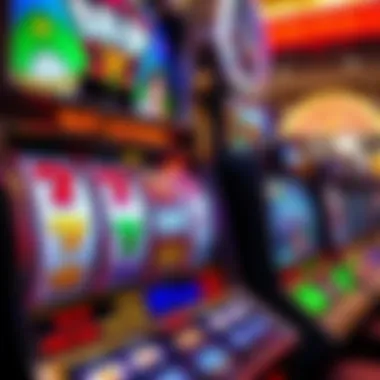 An array of slot machine game features and bonuses highlighted