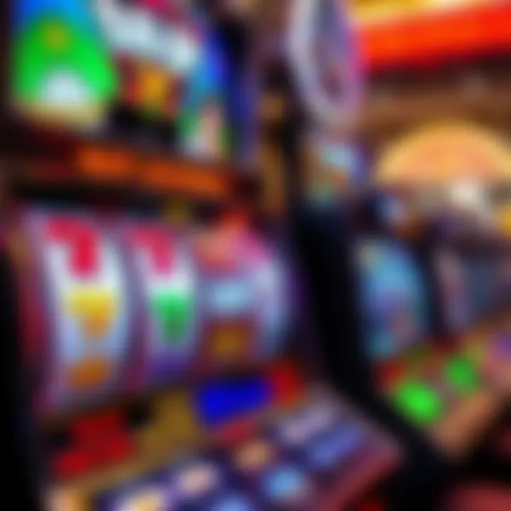 An array of slot machine game features and bonuses highlighted