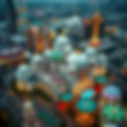 Aerial view of Taj Mahal Casino showcasing its grandeur