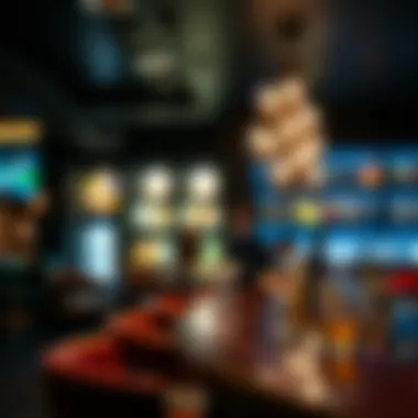 A sophisticated bar area within The Edge Casino offering a variety of drinks