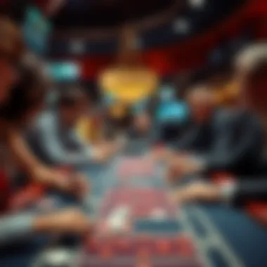 Social Dynamics of Craps An engaging depiction of players interacting at a craps table