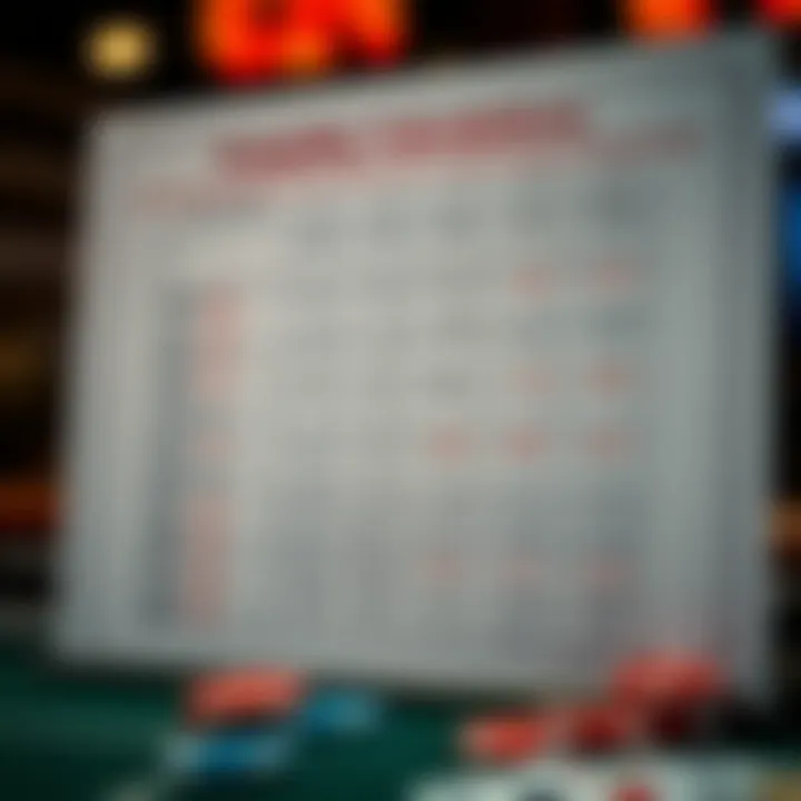 Chart showing probability calculations in poker