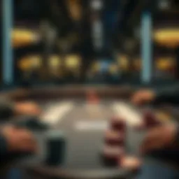 Omaha poker table setup with cards and chips