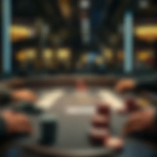 Omaha poker table setup with cards and chips