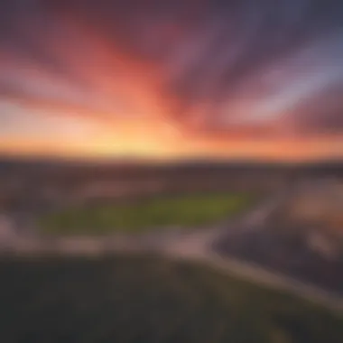 Panoramic view of Vernon Downs during sunset