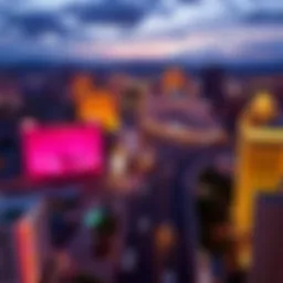 Aerial view of Las Vegas Strip with parking options